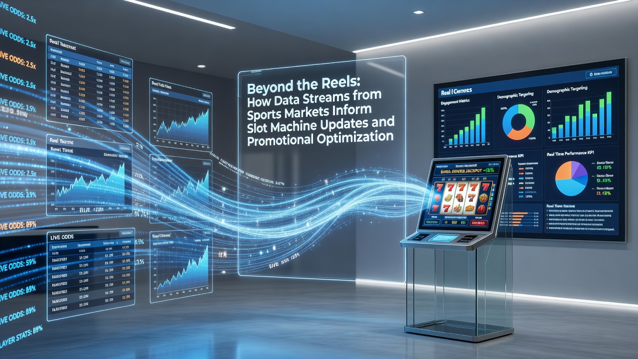 Infographic illustrating promotional bonus flows from sports events to slot machine offers