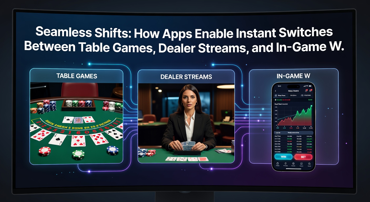 Split-screen view of a casino app: left side shows live dealer craps table with chat active, right side displays in-play tennis betting odds updating in real-time during a match point