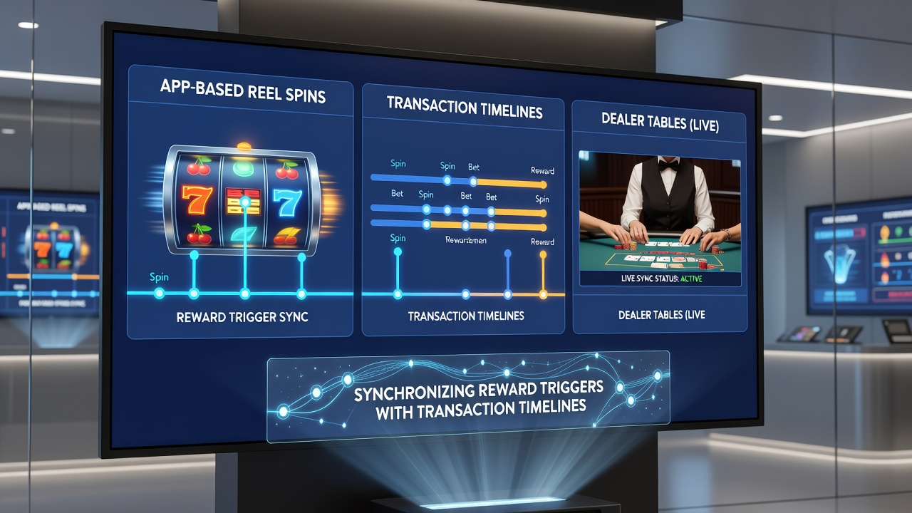 Dashboard view of transaction timelines synced with reward activations in casino and betting apps